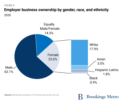 Figure 9: Employer business ownership by gender, race, and ethnicity, 2020