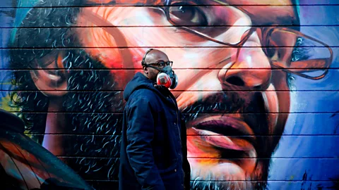 Adrian Dennis/ AFP via Getty Images British-Ghanaian artist Dreph creates largescale, celebratory street murals (Credit: Adrian Dennis/ AFP via Getty Images)
