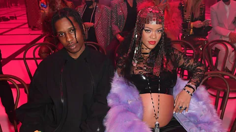 Getty Images Rihanna and ASAP Rocky at a fashion show