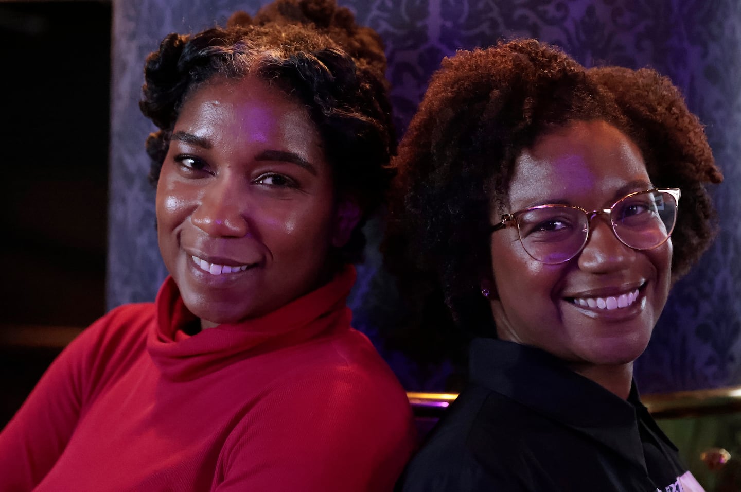 Sisters Whitney White (left) and Taffeta White, the founders of Melanin Haircare.